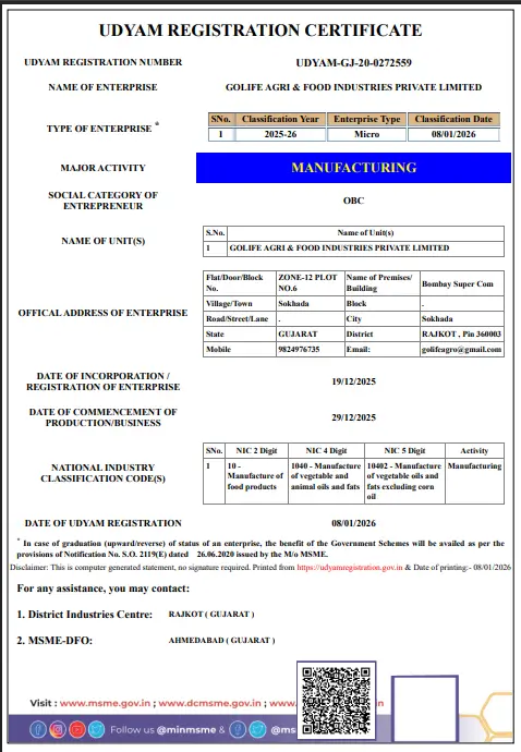 Udyam Registration Certificate